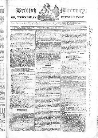 cover page of British Mercury or Wednesday Evening Post published on May 13, 1818